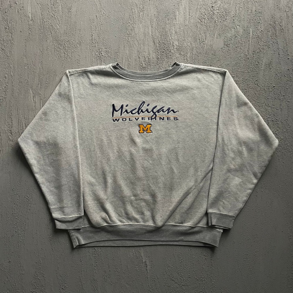 Vintage Michigan Wolverines Sweatshirt Mens XL Grey 90s Pro Edge